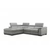J&M PERLA PREMIUM LEATHER SECTIONAL IN LIGHT GREY  - J&M PERLA PREMIUM LEATHER SECTIONAL IN LIGHT GREY 