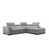 J&M PERLA PREMIUM LEATHER SECTIONAL IN LIGHT GREY RHFC
