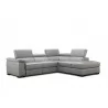 J&M PERLA PREMIUM LEATHER SECTIONAL IN LIGHT GREY RHFC - J&M PERLA PREMIUM LEATHER SECTIONAL IN LIGHT GREY RHFC