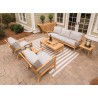 Royal Teak Coastal Set with 3-Seat Sofa and Two Club Chairs and Miami Coffee Table