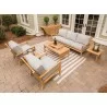 Royal Teak Coastal Set with 3-Seat Sofa and Two Club Chairs and Miami Coffee Table - Royal Teak Coastal Set with 3-Seat Sofa and Two Club Chairs and Miami Coffee Table
