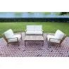 Royal Teak Coastal Wooden Set with Two Club Chairs, Miami Coffee Table and 2-Seater Loveseat - Royal Teak Coastal Wooden Set with Two Club Chairs, Miami Coffee Table and 2-Seater Loveseat