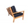 Royal Teak Coastal Loveseat - Navy Cushion - Angled