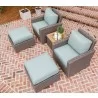 Sanibel Wicker Deep Seating Set with Two Club Chair, Two Ottomans and Side Table - Sanibel Wicker Deep Seating Set with Two Club Chair, Two Ottomans and Side Table