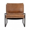 Sunpan Zancor Lounge Chair - Tan Leather - Front Angle