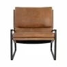 Sunpan Zancor Lounge Chair - Tan Leather - Front Angle - Sunpan Zancor Lounge Chair - Tan Leather - Front Angle