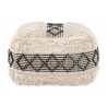 Pisco Ottoman in Beige & Black- Angular View 3