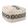 Pisco Ottoman in Beige & Black- Angular View 2
