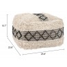 Pisco Ottoman in Beige & Black- Seat Dimension