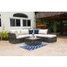 Panama Jack Outdoor Graphite 6-Piece Sectional with Cushions