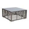 Panama Jack Outdoor Graphite Square Coffee Table with glass