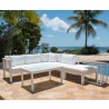 Panama Jack Outdoor Sandcastle White 5-Piece Sectional Set
