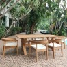 Panama Jack Outdoor Bali Teak 7-Piece Square Dining Table with Cushions