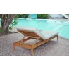 Panama Jack Outdoor Bali Teak Chaise Lounge with Cushion Back View
