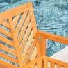 Vifah Olina Honey Fish Bone Eucalyptus Wooden Outdoor Dining Armchair, Seat Closeup View