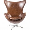 Moe's Home Collection St. Anne Swivel Club Chair - Dark Brown Leather - Front Angle