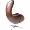 Moe's Home Collection St. Anne Swivel Club Chair - Dark Brown Leather - Side Angle