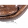 Moe's Home Collection St. Anne Swivel Club Chair - Dark Brown Leather - Seat Closeup Angle