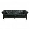 Moe's Home Collection Birmingham Sofa in Onyx Black Leather - Front Angle