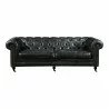 Moe's Home Collection Birmingham Sofa in Onyx Black Leather - Front Angle - Moe's Home Collection Birmingham Sofa in Onyx Black Leather - Front Angle