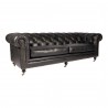 Moe's Home Collection Birmingham Sofa in Onyx Black Leather - Front Side Angle