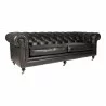 Moe's Home Collection Birmingham Sofa in Onyx Black Leather - Front Side Angle - Moe's Home Collection Birmingham Sofa in Onyx Black Leather - Front Side Angle