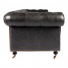 Moe's Home Collection Birmingham Sofa in Onyx Black Leather - Side Angle