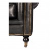 Moe's Home Collection Birmingham Sofa in Onyx Black Leather - Base Angle