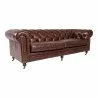 Moe's Home Collection Birmingham Sofa in Dark Brown Leather - Front Side Angle - Moe's Home Collection Birmingham Sofa in Dark Brown Leather - Front Side Angle