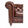 Moe's Home Collection Birmingham Sofa in Dark Brown Leather - Seat Closeup Angle