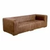 Moe's Home Collection Castle Sofa in Open Road Brown Leather - Front Side Angle - Moe's Home Collection Castle Sofa in Open Road Brown Leather - Front Side Angle