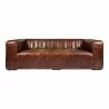 Moe's Home Collection Castle Sofa in Dark Brown Leather - Front Angle - Moe's Home Collection Castle Sofa in Dark Brown Leather - Front Angle