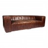 Moe's Home Collection Castle Sofa in Dark Brown Leather - Front Side Angle