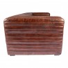 Moe's Home Collection Castle Sofa in Dark Brown Leather - Side Angle