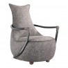 Moe's Home Collection Carlisle Club Chair Rolling Grey Velvet - Front Side Angle