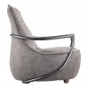 Moe's Home Collection Carlisle Club Chair Rolling Grey Velvet - Side Angle