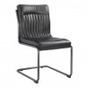 Moe's Home Collection Ansel Dining Chair in Onyx Black Leather  - Set of Two - Front Side Angle