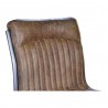 Moe's Home Collection Ansel Dining Chair in Grazed Brown Leather - Set of Two - Closeup Top Angle