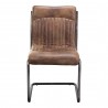 Moe's Home Collection Ansel Dining Chair in Grazed Brown Leather - Set of Two - Front Angle