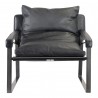 Moe's Home Collection Connor Club Chair Onyx Black Leather - Front Angle