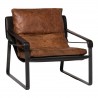 Moe's Home Collection Connor Club Chair in Open Road Brown Leather - Front Side Angle