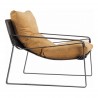 Moe's Home Collection Connor Club Chair in Sunbaked Tan Leather - Side Angle