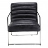 Moe's Home Collection Desmond Club Chair - Onyx Black Leather - Front Angle