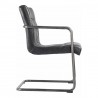 Moe's Home Collection Ansel Dining Arm Chair in Onyx Black Leather - Set of Two - Side Angle