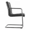 Moe's Home Collection Ansel Dining Arm Chair in Onyx Black Leather - Set of Two - Side Angle - Moe's Home Collection Ansel Dining Arm Chair in Onyx Black Leather - Set of Two - Side Angle