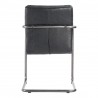 Moe's Home Collection Ansel Dining Arm Chair in Onyx Black Leather - Set of Two - Back Angle