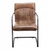 Moe's Home Collection Ansel Dining Arm Chair in Grazed Brown Leather - Set of Two - Front Angle