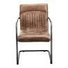 Moe's Home Collection Ansel Dining Arm Chair in Grazed Brown Leather - Set of Two - Front Angle - Moe's Home Collection Ansel Dining Arm Chair in Grazed Brown Leather - Set of Two - Front Angle