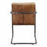 Moe's Home Collection Ansel Dining Arm Chair in Grazed Brown Leather - Set of Two - Back Angle