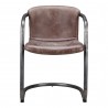 Moe's Home Collection Freeman Dining Chair in Grazed Brown Leather - Set of Two - Front Angle